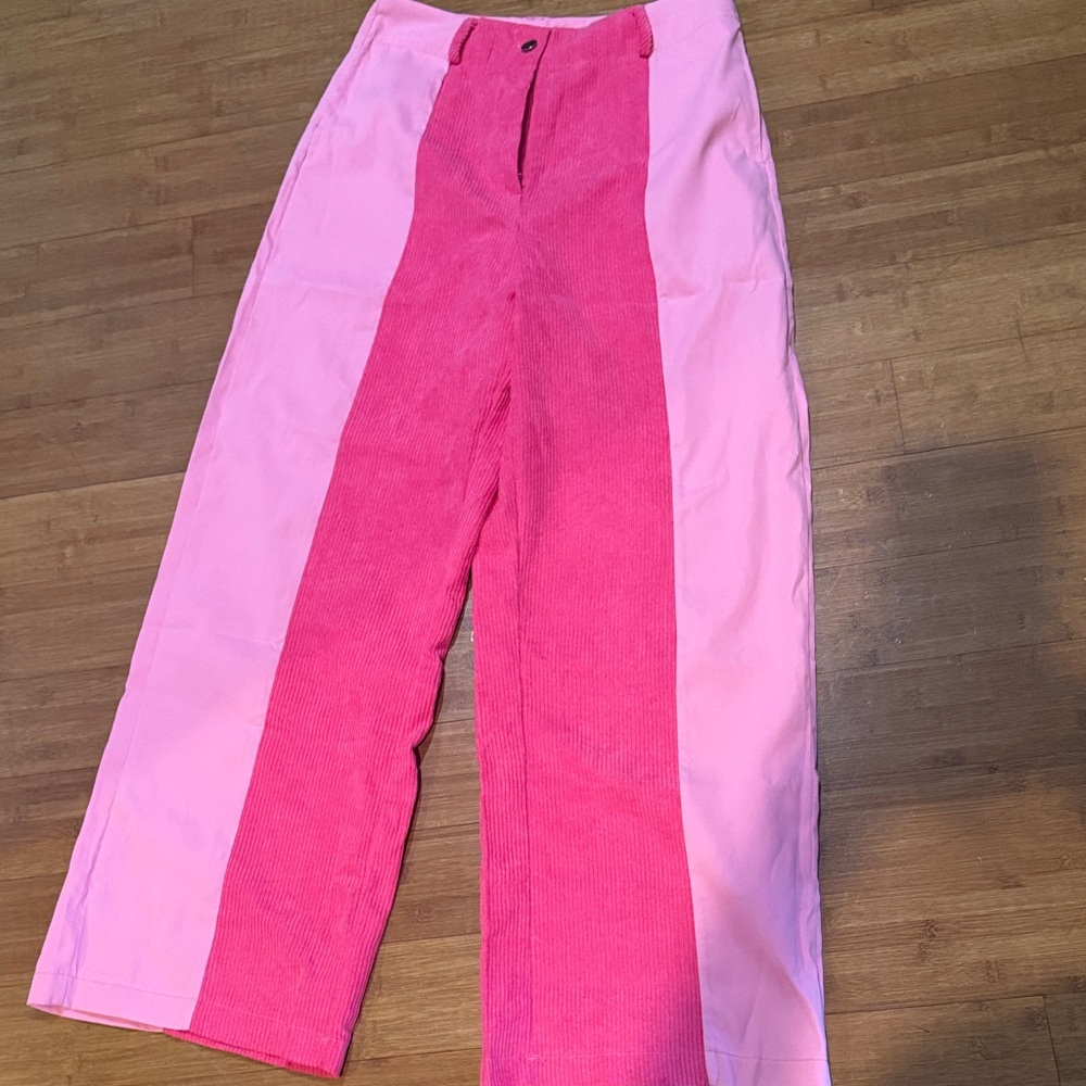 Pink and Red Corduroy Skirt